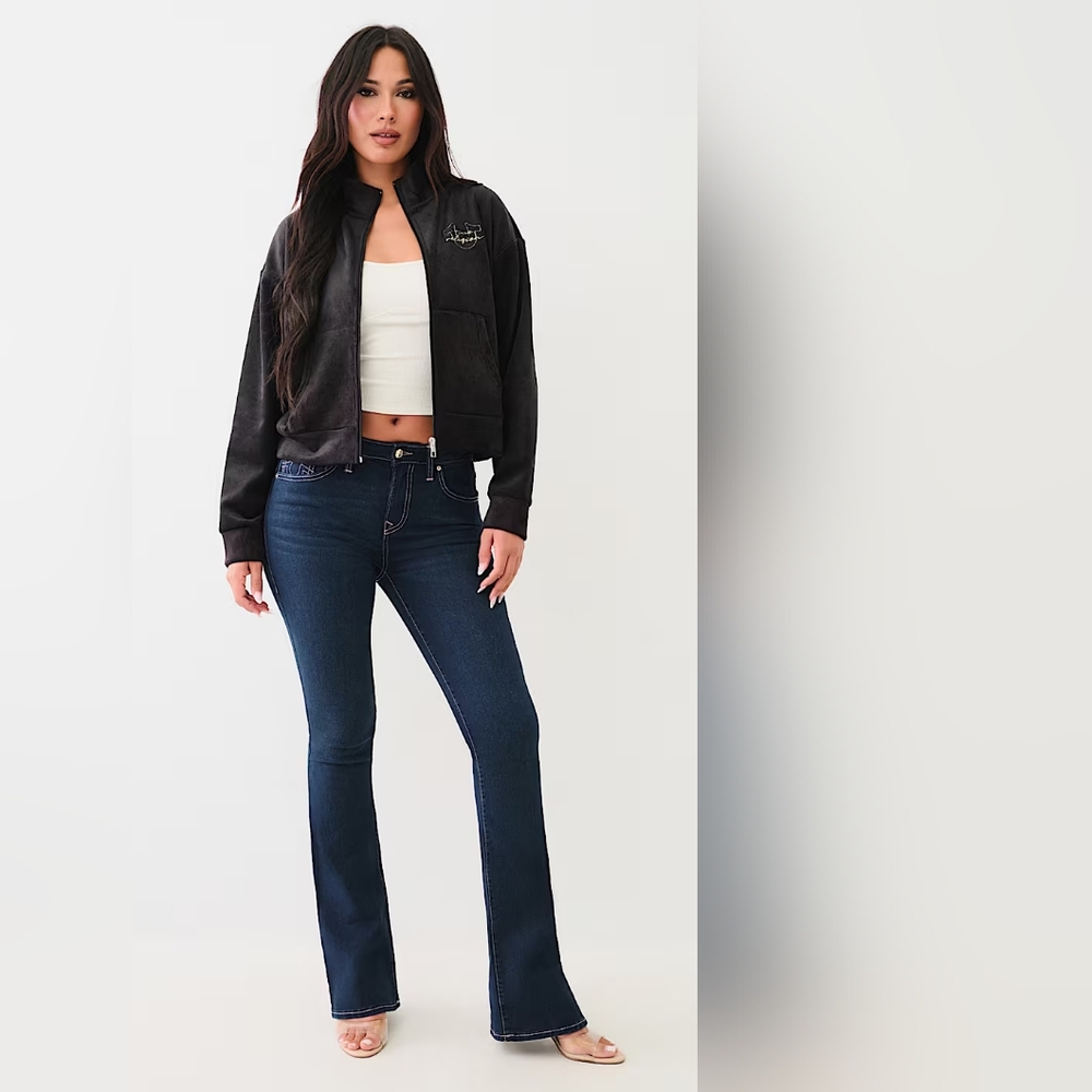 True Religion Womens Becca Crystal Mid Rise Bootcut Jeans 28 or 29 - Picture 3 of 8
